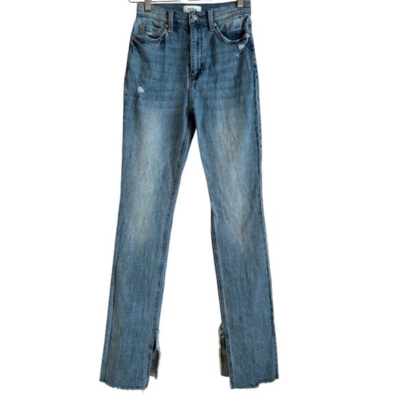 PISTOLA Colleen Slim Boot High Rise Women’s Size 25 Raw Hem Side Slit‎ Slimming - Picture 1 of 16